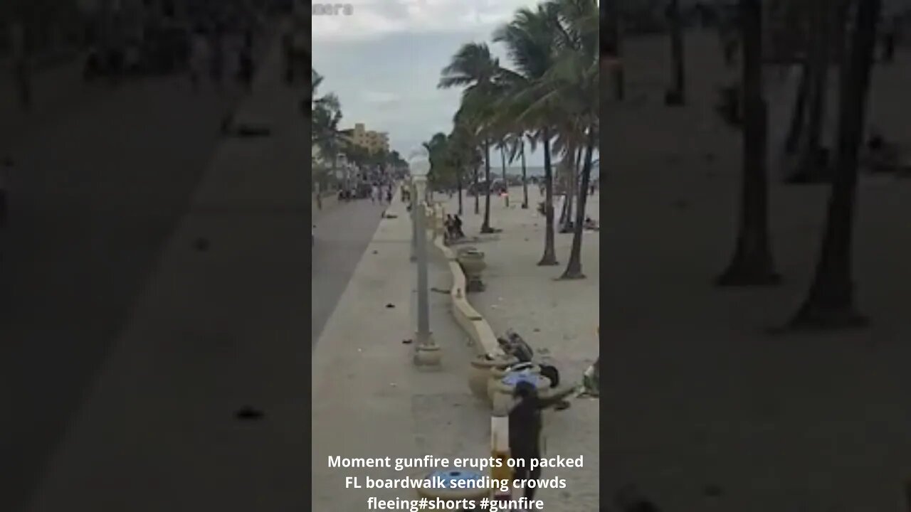 Moment gunfire erupts on packed FL boardwalk sending crowds fleeing #shorts #gunfire