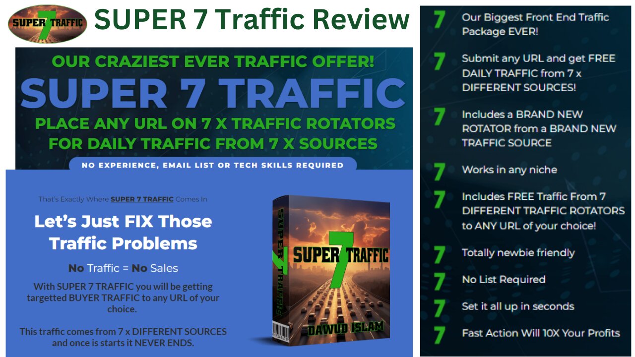 SUPER7TRAFFIC REVIEW - CRAZIEST EVER TRAFFIC OFFER NO EXPERIENCE, EMAIL LIST OR TECH SKILLS REQUIRED