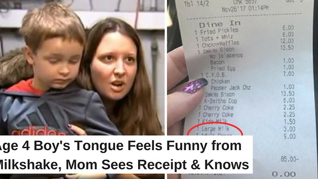 Age 4 Boy’s Tongue Feels Funny from Milkshake, Mom Sees Receipt & Knows