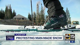 Demonstrators protest outside Arizona Snowbowl over reclaimed water