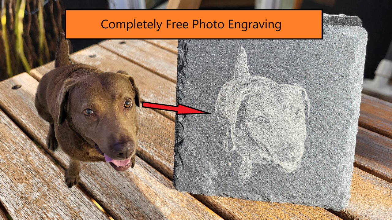 Completely free Photo engraving [Slate Laser Engraving]