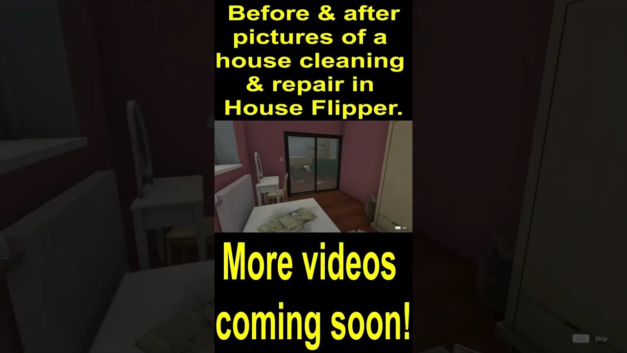 Before & after pictures of a house cleaning & repair in House Flipper
