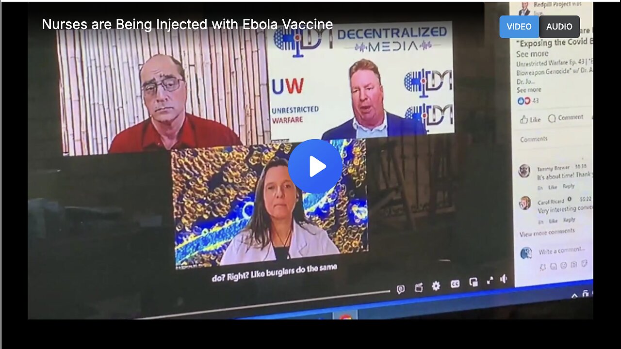 Nurses being injected with the experimental Ebola vaccine.