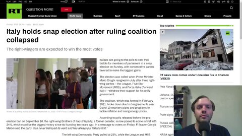 Italy holds snap election after ruling coalition collapsed, von der Leyen give ominous warning