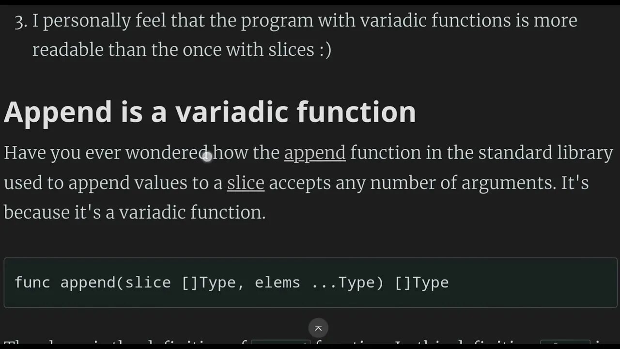 GoLang Variadic Functions