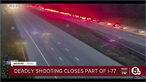 Shooting, crash on Interstate 77; northbound lanes closed