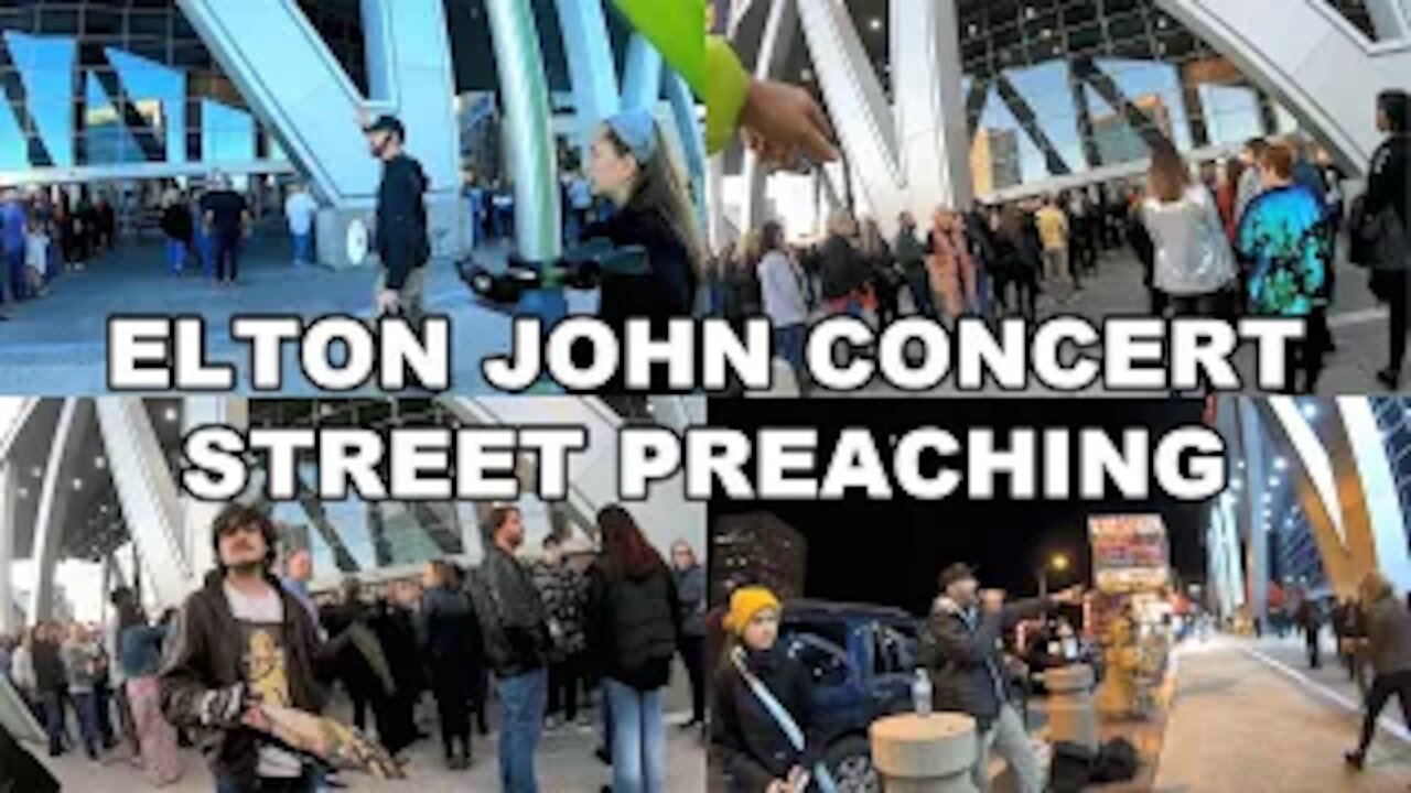 Elton John Concert Street Preaching - Atlanta, GA - Kerrigan Skelly of PinPoint Evangelism