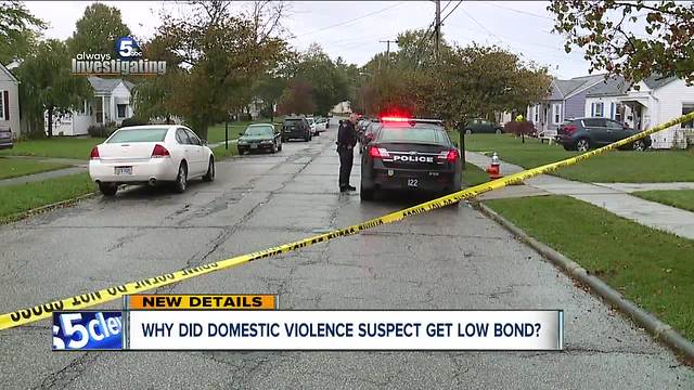 Why did domestic violence suspect get low bond?