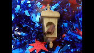 Handmade Wood Miniature Birdhouse Christmas Tree Ornament