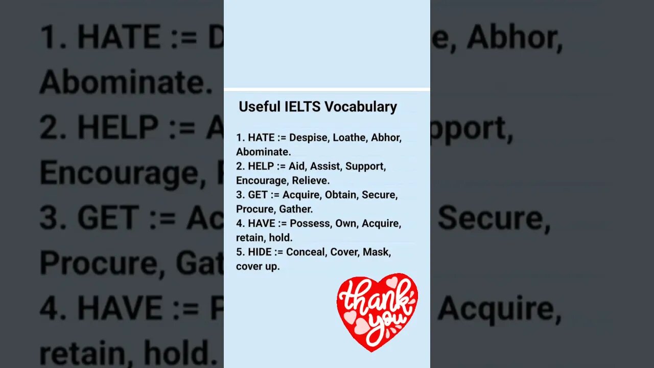 USEFULL IELTS VOCABULARY