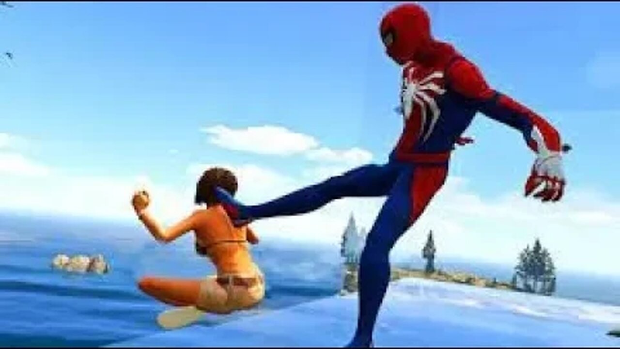 GTA 5 Water Ragdolls SPIDERMAN VS CRAZY JOKER Euphoria Physics