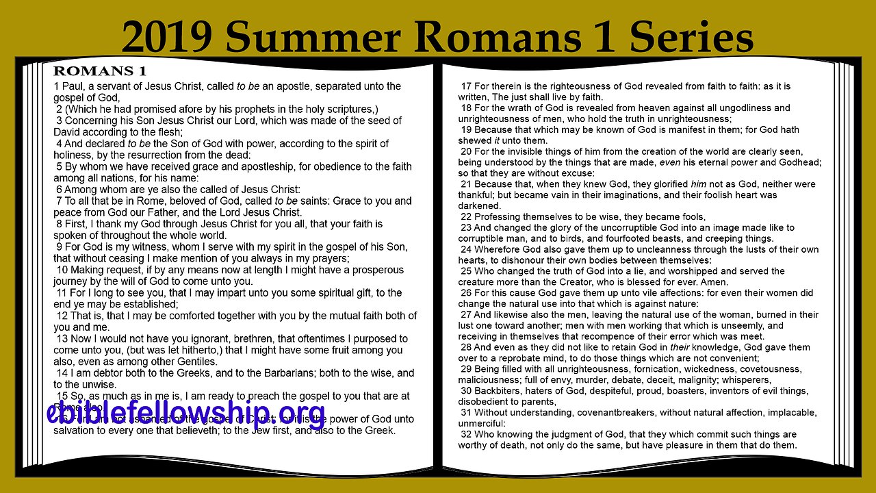 Chris McCann, 2019 Summer Romans 1 Series, Part 6