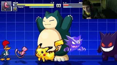 Pokemon Characters (Pikachu, Gengar, Snorlax, And Mew) VS Woodpecker In An Epic Battle In MUGEN