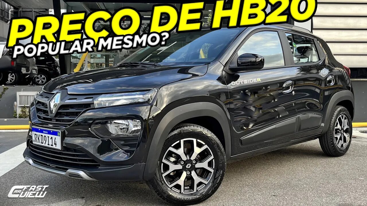 NOVO RENAULT KWID OUTSIDER 2024 MAIS CARO QUE HB20 SENSE E 208 LIKE É UM POPULAR QUE VALE A PENA?