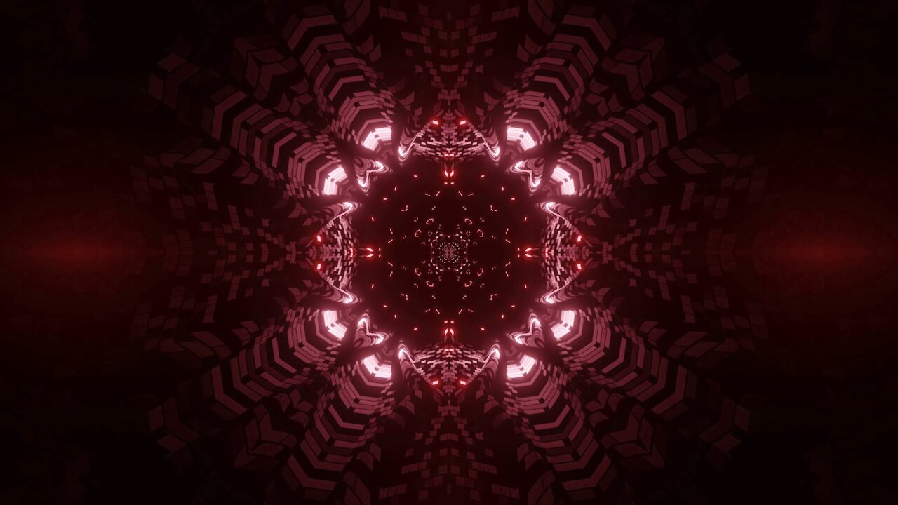 FREE background video vj loop | glowing red abstract sci-fi tunnel visual