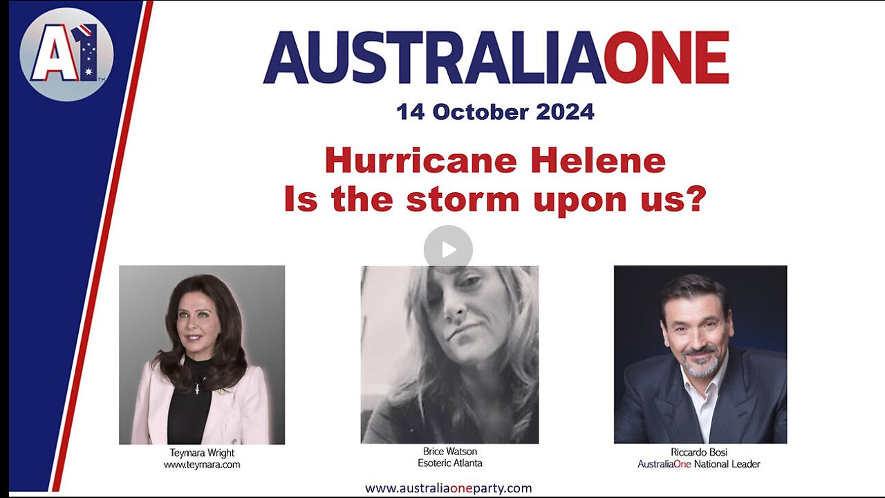 AustraliaOne Party - Hurricane Helene. Is the storm upon us? (14 October 2024)