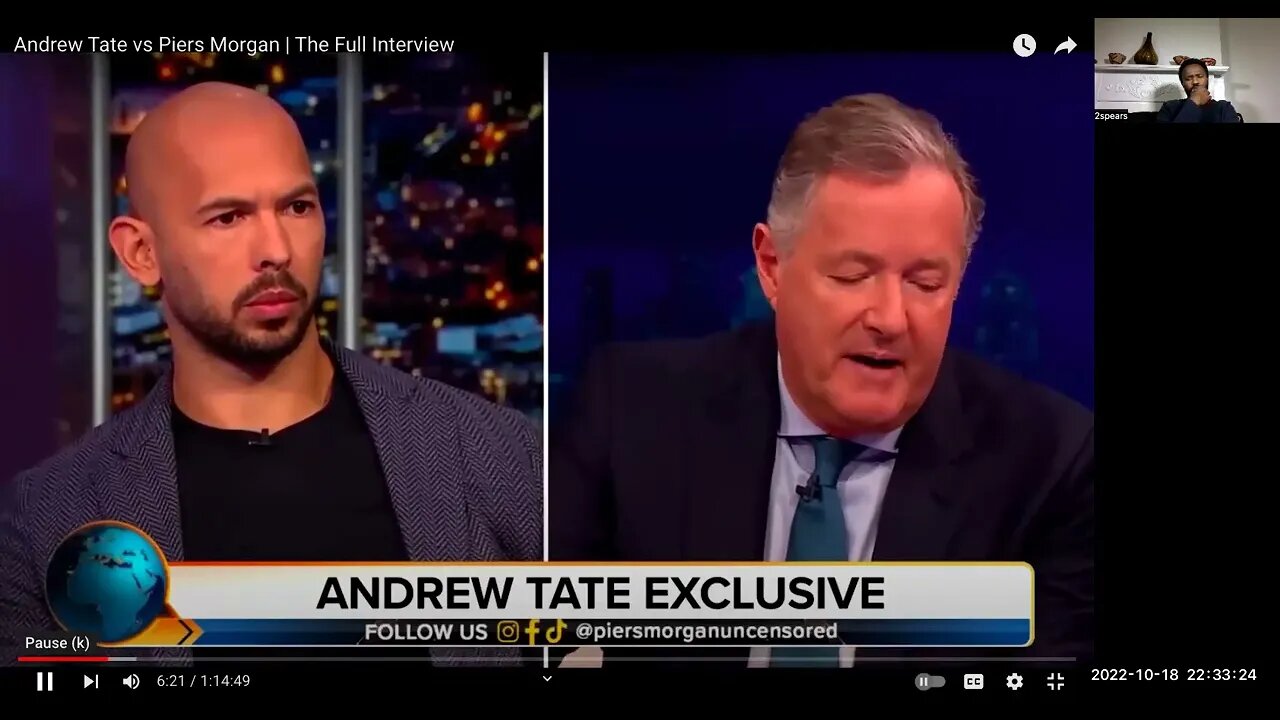 Andrew Tate Flip-flopping When interviewed by Piers Morgan Uncensored