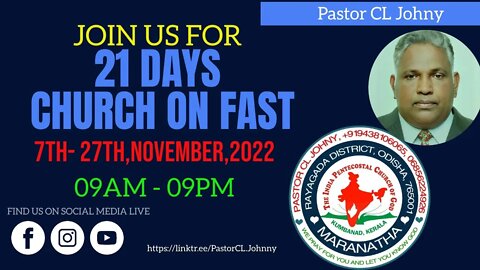 Bible Sermon by Pastor CL Johny on 09 November 2022