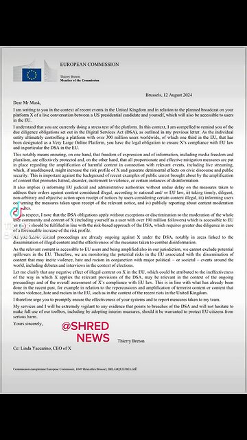 EU Requests Musk to Moderate Trump Interview