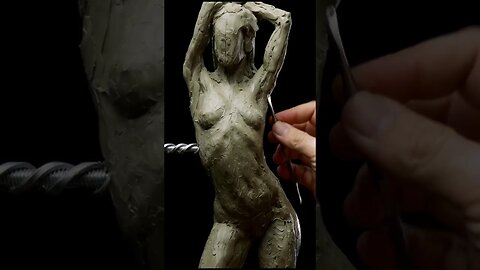 Female figure sculpture progress.