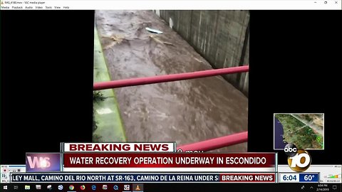 Water recovery operation underway in Escondido