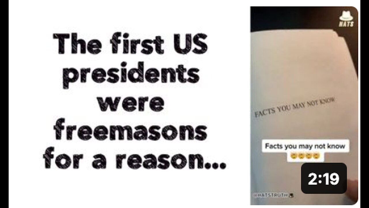 The first US presidents were freemasons for a reason...