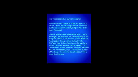 ASTROLOGY BEHIND THE RECENT INCREASE IN DEATHS