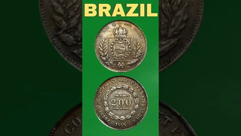 Brazil 200 resi 1855. #shorts #coinnotesz