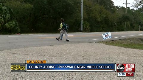 County making major safety updates near Riverview middle school, includes adding crosswalks