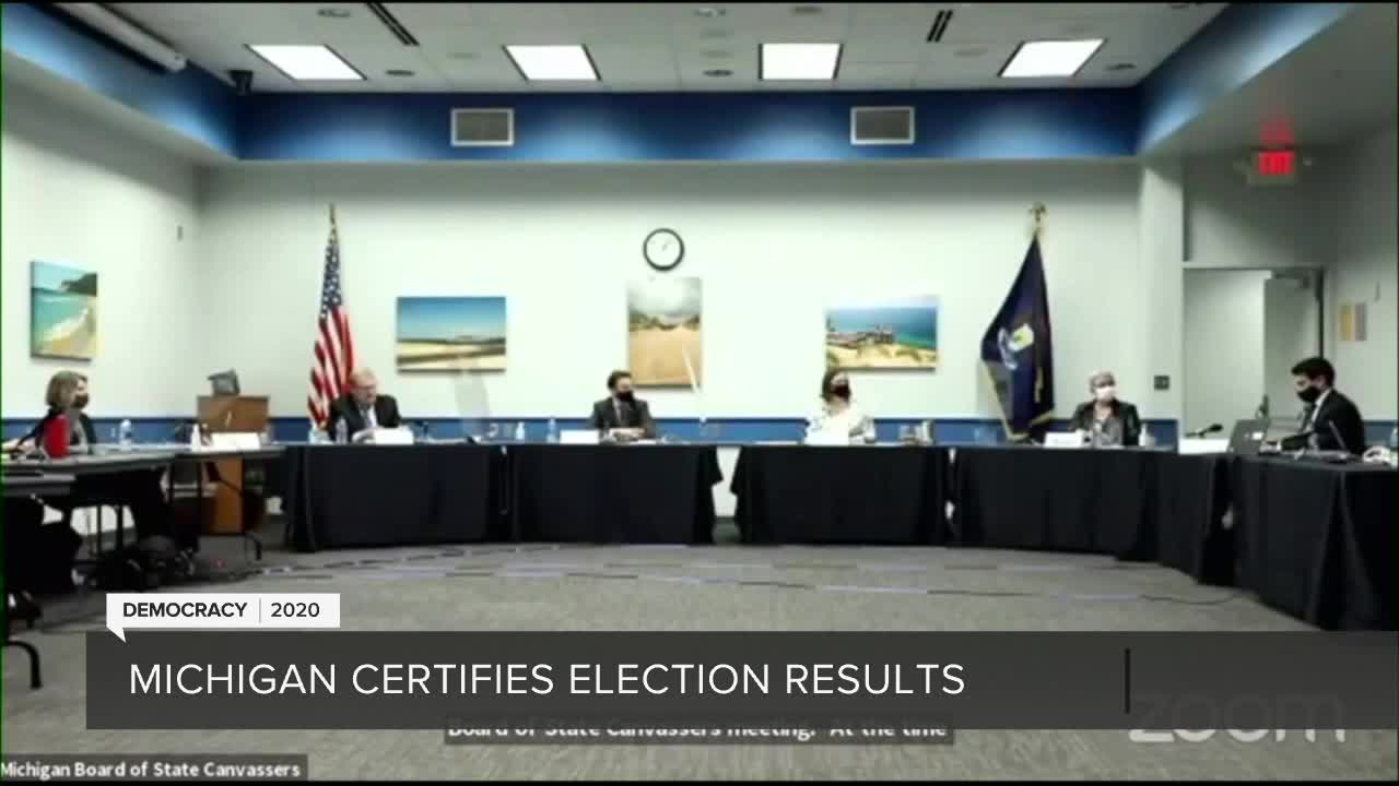 Michigan Board of State Canvassers votes to certify election results