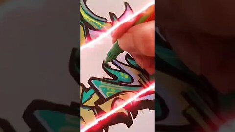 MESMERIZING GRAFFITI PIECE WITH MARKERS 😮 #graffiti #graffitiart #shorts