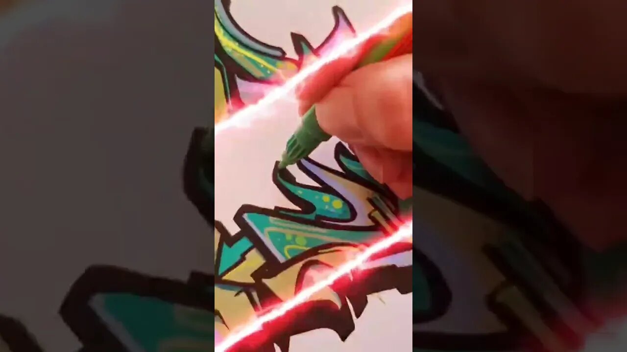 MESMERIZING GRAFFITI PIECE WITH MARKERS 😮 #graffiti #graffitiart #shorts