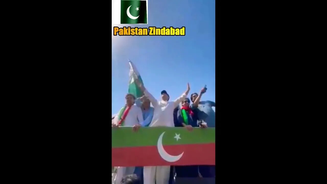 Imran Khan Holding Pakistani Flag .Pakistan Zindabad