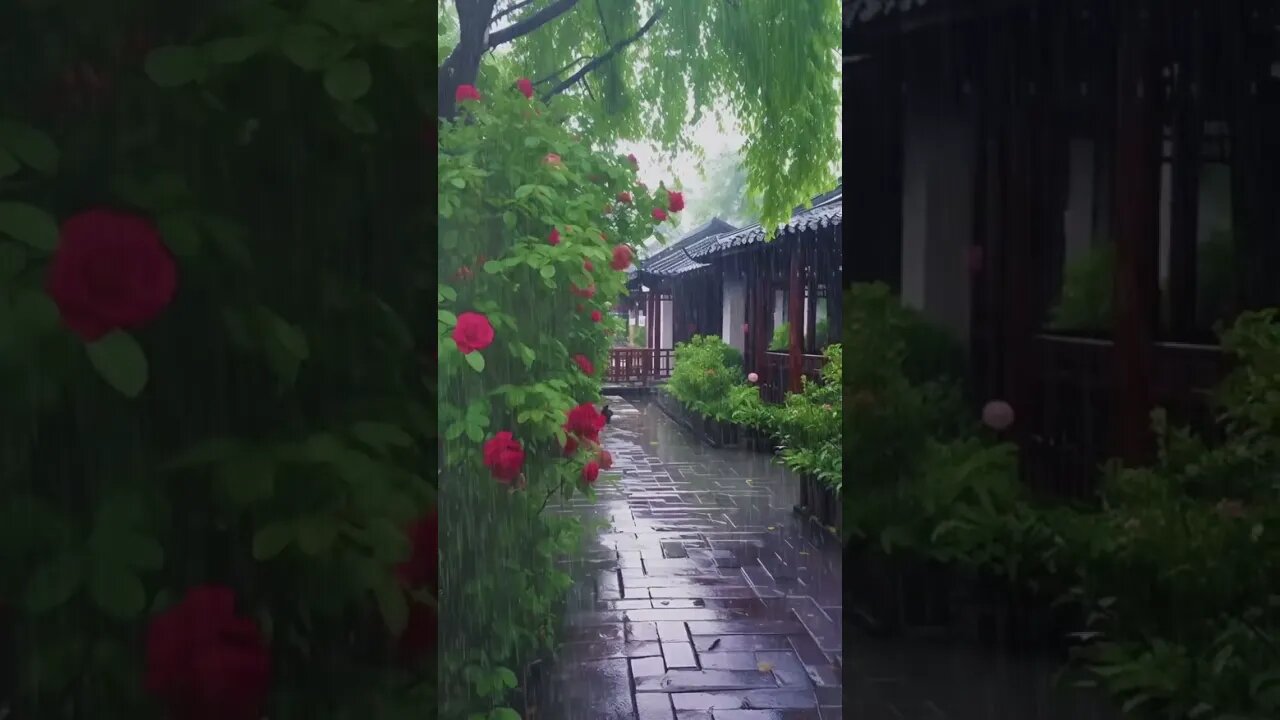 雨声音乐会：庭院雨声助眠一场雨声音乐会，快速放松身心，进入深度冥想状态，缓解压力，治愈失眠，提高睡眠质量BGM#shortsvideo #sleepmusic #rainsounds #shorts