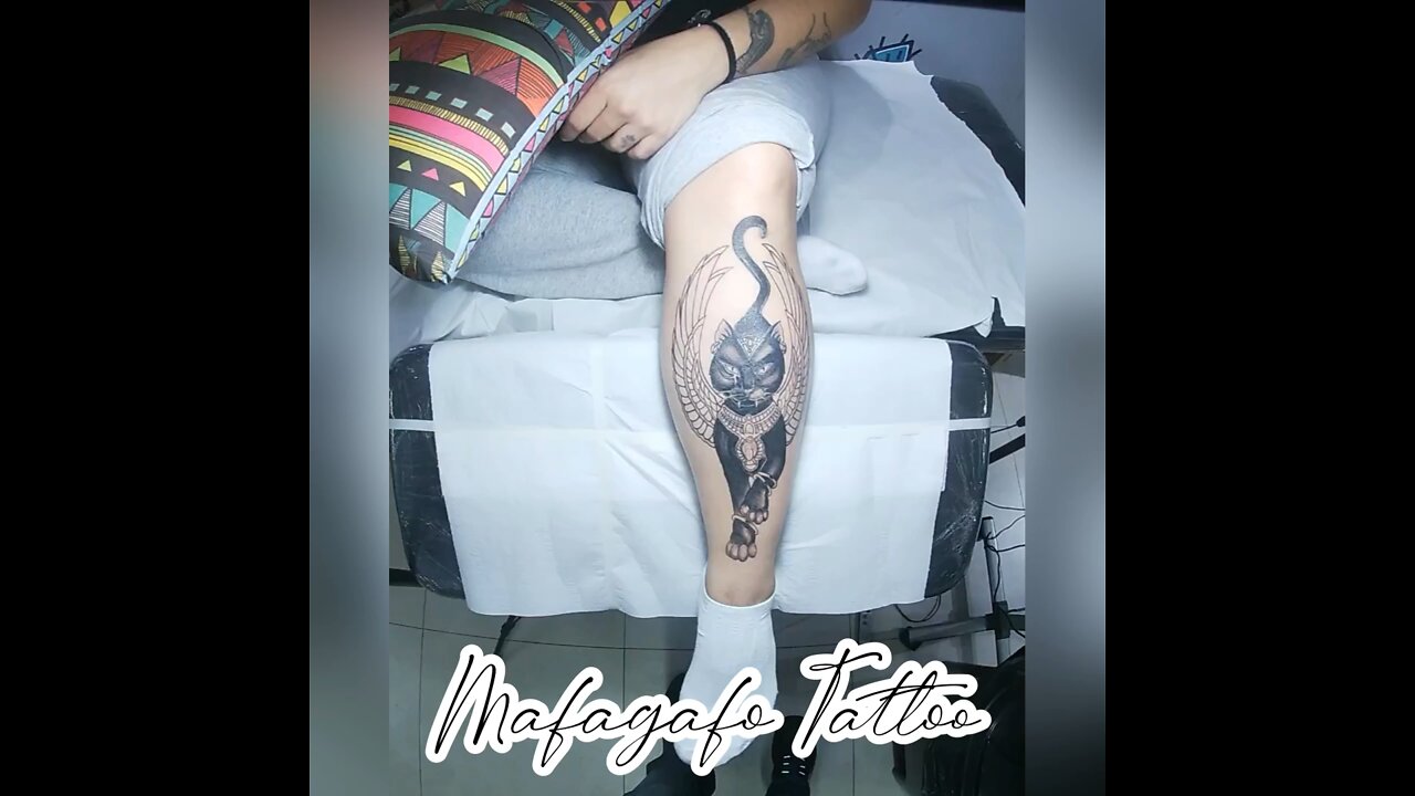 Time lapse Tattoo black Cat