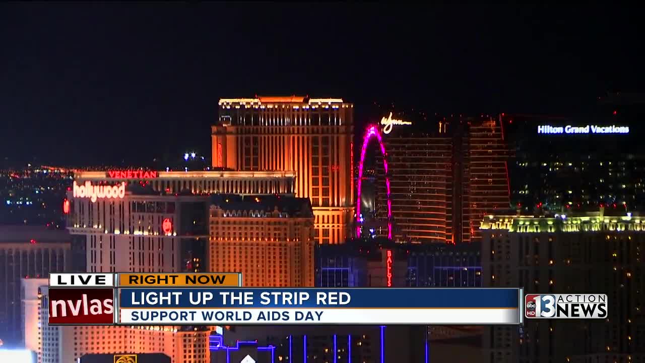 Las Vegas Strip goes red for World AIDS Day