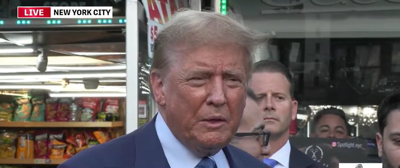 President Donald Trump Answers Media Questions in New York City on 4/16/24