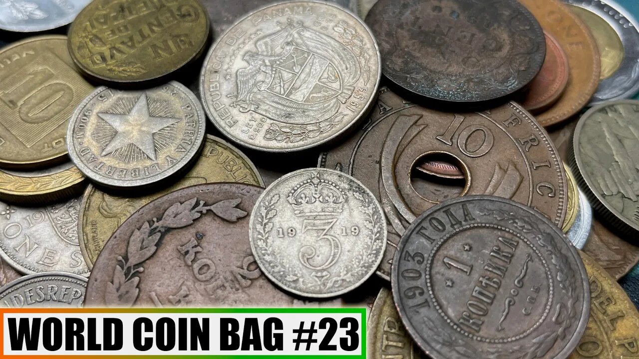 BETTER Silver (3 Coins) & CHUNKY Rare Copper Uncovered Searching Half Pound Of World Coins - Bag #23