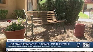 Neighbors rally for senior who just wants somewhere to sit