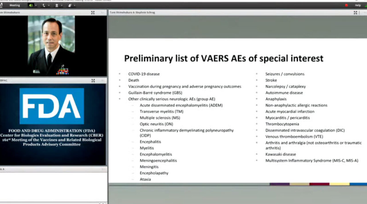 FDA intentionally speeding up over slides showing "vaccine" side effects