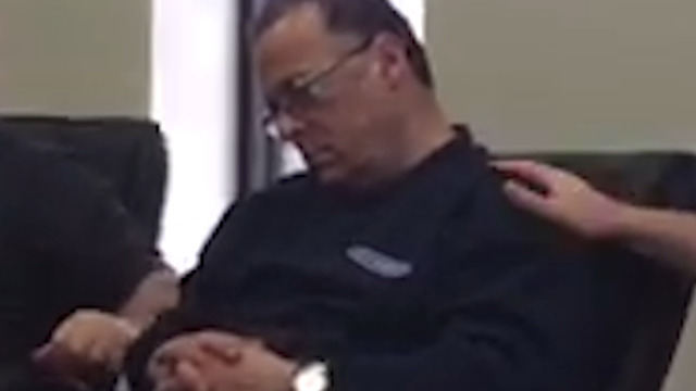 A Man Sleeps through a Work Meeting