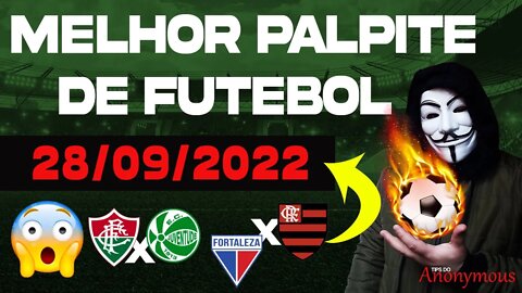 PALPITE DE FUTEBOL PARA HOJE DIA 28 09 2022 QUARTA FEIRA + BILHETE PRONTO