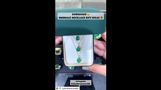 Trendy and stylish 14k Solid Gold Colombian emerald Necklace gift ideas for women