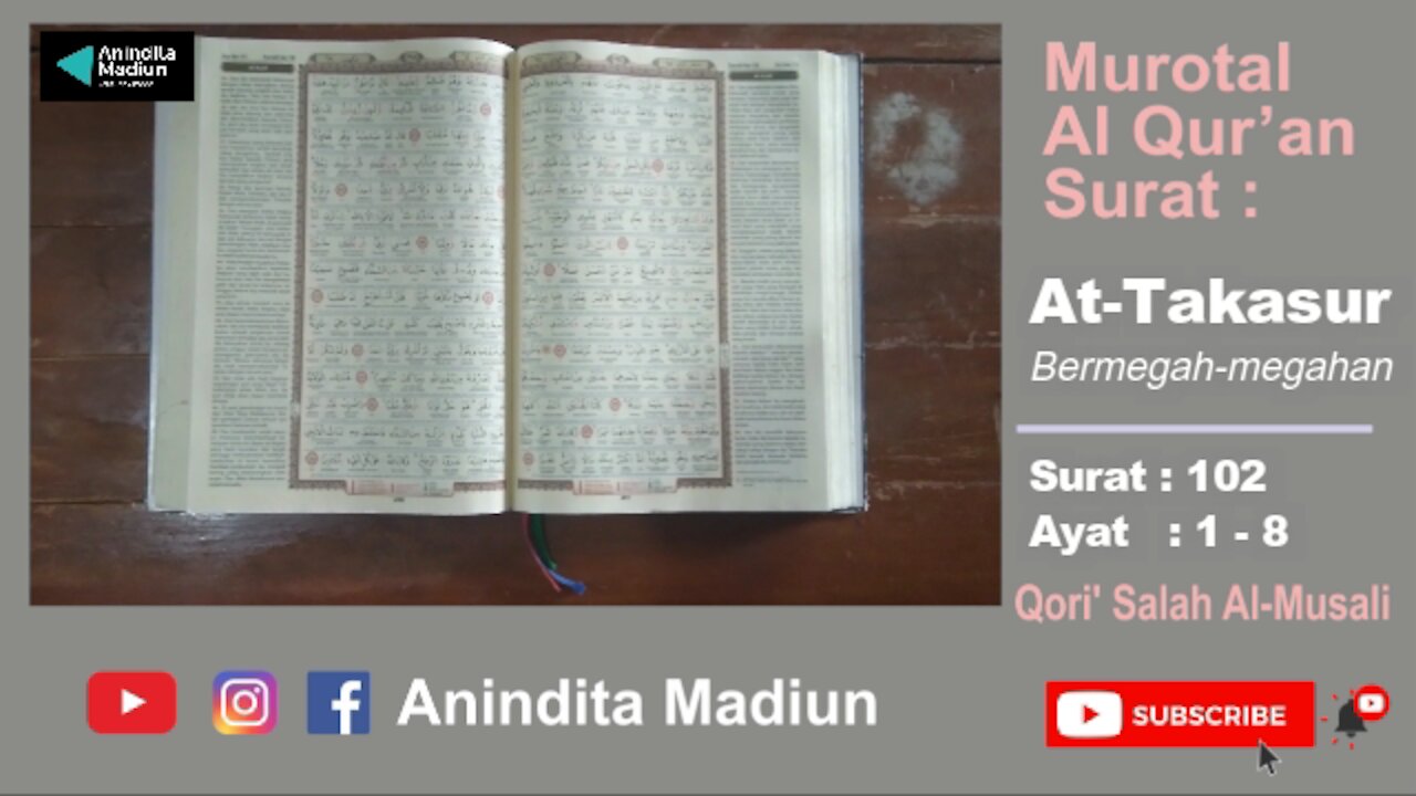 Al-Qur'an Surat 102 At-Takasur التكاثر‎‎ = Bermegah-megahan | Murotal Al Qur’an