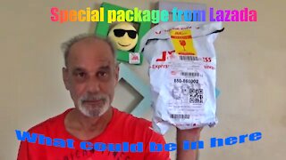 Unboxing special package from lazada