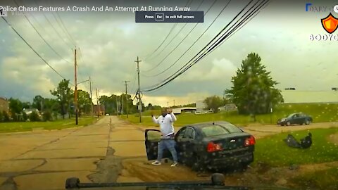 Wild Police Chase Features A Crash And An Attempt At Running Away