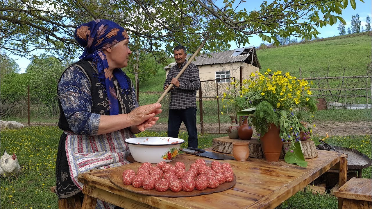 The Best Homemade Pasta With Meatballs, Köftəli Makaron, Outdoor Cooking