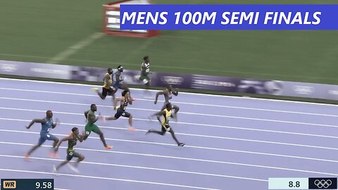Men's 100m Semi Finals - 2024 PARIS OLYMPICS - (Aug 4th 2024) AkaNumbers
