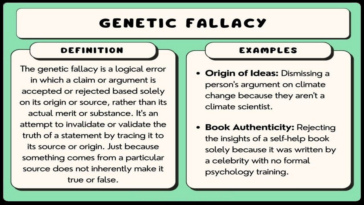 The Genetic Fallacy (Dinesh D'Souza)