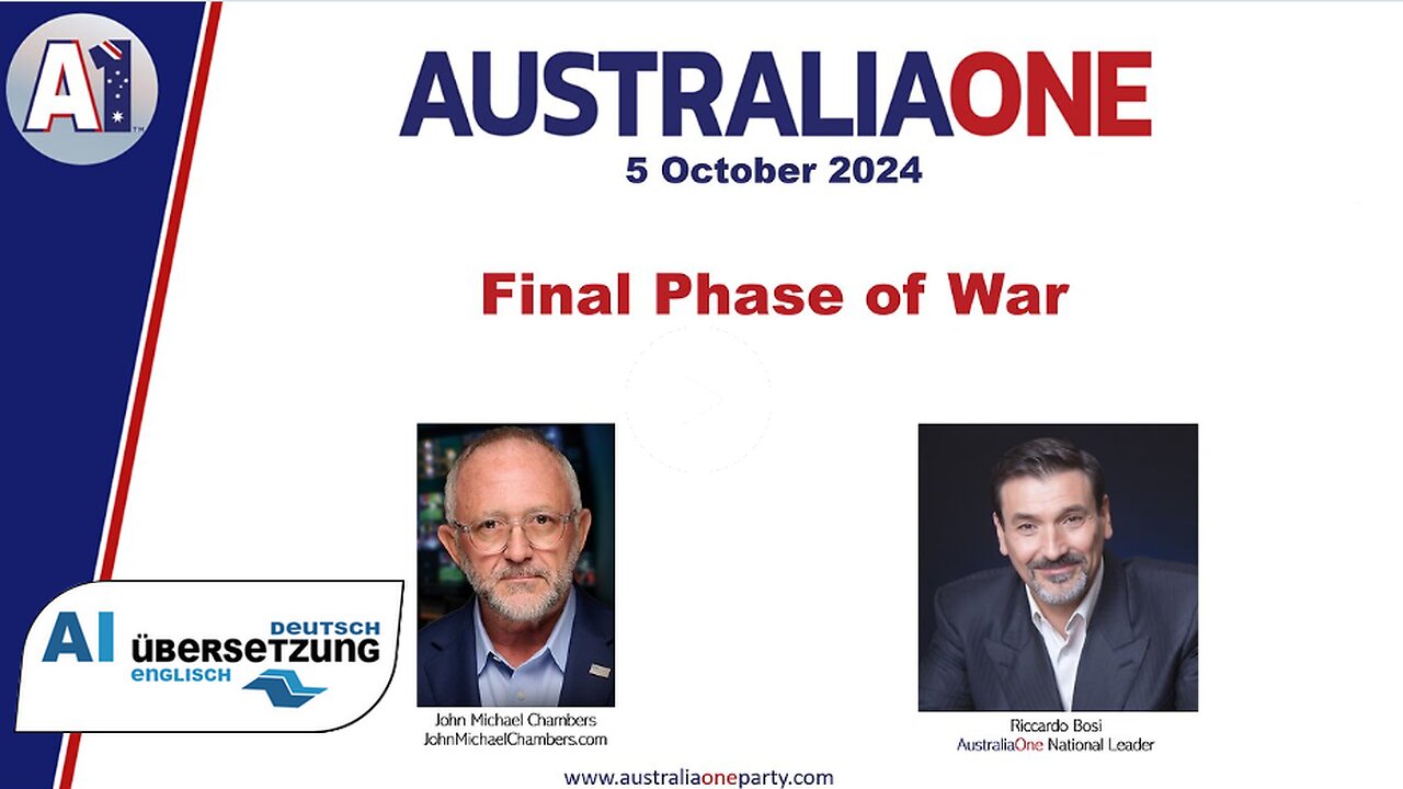 AUSTRALIA_ONE Party: "Final Phase of War" Riccardo Bosi + John Chambers